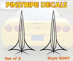 High Quality Pinstripe Scroll Decals Pair - For Car, Truck, Motorcycle, ATV SD07 - Picture 1 of 2