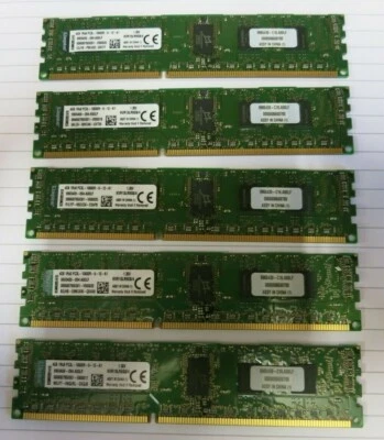 Kingston KVR13LR9S8/4 9965439 20GB (5x4GB) PC3-10600 DDR3 ECC CL9 240P Memory - Image 1 of 4