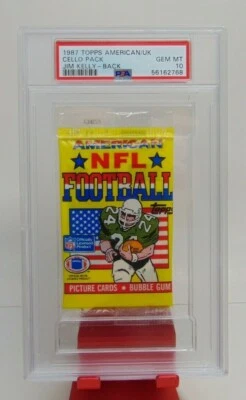 1987 Topps American Football UK SEALED PACK JIM KELLY RC SHOWING PSA 10 GEM MT! - Image 1 of 4