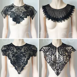 100 Designs! Floral Lace Crochet Neckline Embroidered Collar Dress Motif Trim - Picture 1 of 215