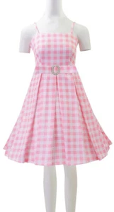 Barbie The Movie Doll Pink Gingham Dress Costume Sz L Halloween Margot Robbie - Bild 1 von 9