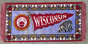 1910 Fatima Cigarettes University of Wisconsin Felt Banner 28" X 13” Excellent