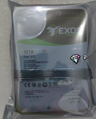 New ST12000NM0007 Seagate EXOS X12 12TB 7.2K SATA-6Gb/s 512e 3.5 in HARD DRIVE - Image 1 of 3