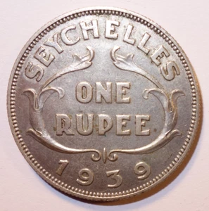 SEYCHELLES 1 Rupee argent Georges VI 1939, Assez rare !! - Picture 1 of 2