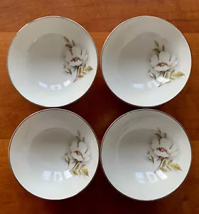 4 - Nancy Prentiss Ivory Rose 5 3/8” Coupe Cereal/Soup Bowl Fine China USA 1964 - Picture 1 of 7