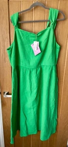 BNWT LUCY & YAK KELLY GREEN FAYE DRESS SIZE 20 - Picture 1 of 3