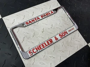 Vintage Scheeler & Son Mercury Dealer Santa Paula, CA License Plate Frame - Picture 1 of 5