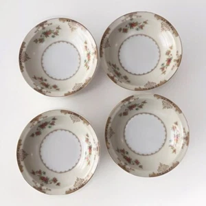 CUATRO (4) CUENCOS DE CEREAL SOPA NORITAKE MORIMURA JAPÓN VINTAGE ADORNOS FLORALES Y DORADOS - Imagen 1 de 11