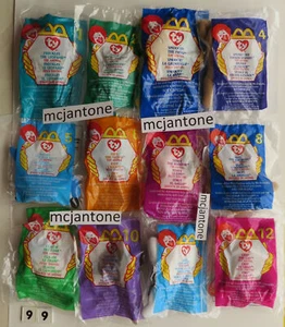 MIP SET 12 McDonalds 1999 TEENIE BEANIE BABYS Baby KOMPLETT Hahn TBB - Bild 1 von 3