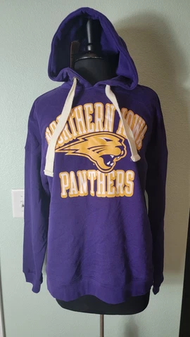 Northern Iowa Panthers Arch Logo Hooded Sweatshirt - Purple Size S 4/6 ** Cover