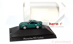 Porsche 911 (993) turbo verde metallizzato raro 1:87 Herpa - Foto 1 di 5