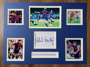 Barcelona Michael Laudrup Signed 16" X 12" Double Mounted Display - Picture 1 of 3