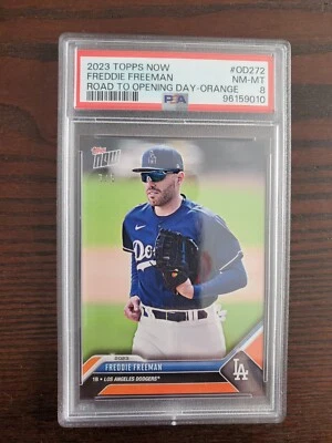 Freddie Freeman 2023 Topps Now #OD-272 Orange Road To Opening Day /5 PSA 8 NM-MT - Image 1 of 2