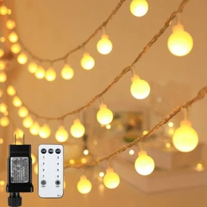 Globe String Lights 115 Feet 200 LEDPlug in Fairy String Lights with Remote T... - Picture 1 of 5