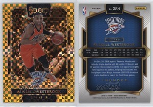 2016-17 Panini Select Courtside Gold Prizm /10 Russell Westbrook #284