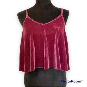 PINK | Zerkleinerter Samtschaukel Crop Tank Top - Bild 1 von 3
