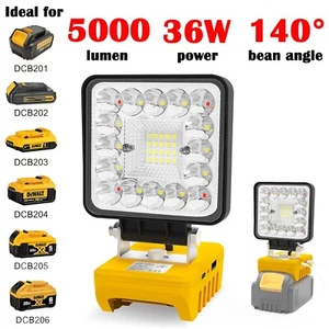 LED Work Lights for Dewalt 18v Battery 36W 5000LM Flood Lights Outdoor w/ 3 Mode - Picture 1 of 9