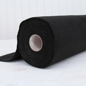 Premium Felt Roll - By The Yard - 36" Wide - Black - Soft Wool-Like 1.2mm - Picture 1 of 11