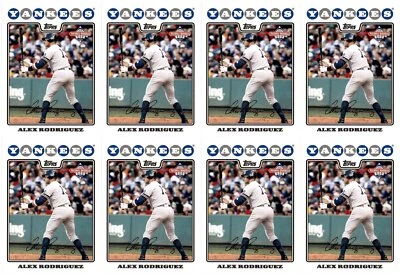 (8) 2008 Topps National Baseball Card Day #1 Alex Rodriguez Card Lot - Image 1 of 2