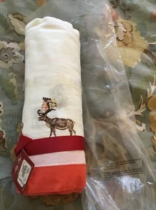 Pottery Barn Silly Stag Tablecloth Ivory 70x108 Reindeer Christmas Holiday NIP! - Picture 1 of 5
