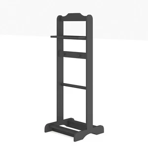 Portable Garment Rack Clothes Valet Stand with Storage, Black Finish - Picture 1 of 10