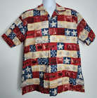 Max Boxxer Shirt Mens Large Patriotic Freedom Vintage Button Cotton Short Sleeve