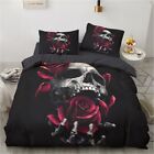 Red Rose Skull Bedding Set Queen Love Quilt/Doona Cover Pillowcase