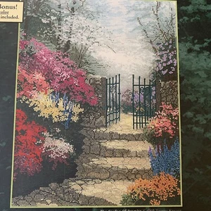 Candamar Designs THE GARDEN OF PROMISE Thomas Kinkade Cross Stitch Leaflet ONLY - Picture 1 of 3