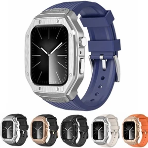 Waterproof Sports Band Strap + Case Fr Apple Watch iWatch 9 8 7 6 5 4 SE 44/45mm - Picture 1 of 33