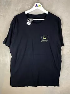 JOHN DEERE Casual T-Shirts Top Size L Mens Black Logo Short Sleeve - Picture 1 of 10