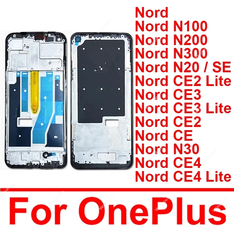Marco LCD frontal intermedio para OnePlus Nord N100 N300 N20 CE4 CE3 CE2 Lite 5G - Imagen 1 de 1