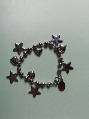 Bracciale Donna Più color oro bianco, in metallo, con ciondoli a stella e cuore - Immagine 1 di 4