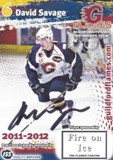 DAVID SAVAGE, GUILDFORD FLAMES, RARE 2011-2012 AUTO'D/SIGNED CARD.