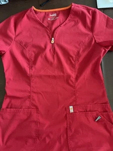 Code Happy Bliss Certainty Women’s V-Neck Scrub Top Red Size Small - Picture 1 of 2