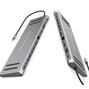 RJ45 dock station USB Hub SD/TF Card Reading Splitter Adapter USB to VGA Adapter - Picture 1 of 6