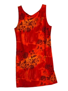 VTG Floral Orange Dress Womens S Jalate Colorful Beach Classic 90s Y2K Vacation - Picture 1 of 11