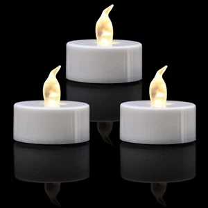 Flameless Tea Lights - 200 Pack of Warm White Flickering LED Candles for Decor - Picture 1 of 9