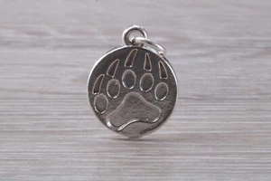 Paw Print Charm Made From Solid Sterling Silver - Picture 1 of 8