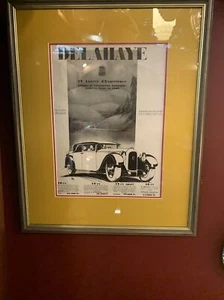 1930s French Delahaye Automobile Poster Advert - Framed - Picture 1 of 7