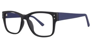 MODERN OPTICAL APPROACH UNISEX PLASTIC EYEGLASSES 52-16-140 BLK/NAV W/ SOFT CASE - Picture 1 of 1