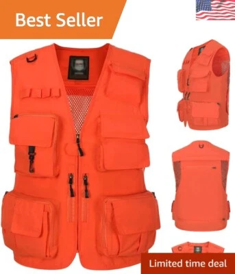 男士和女士耐用时尚钓鱼背心 - 透气多口袋 — 第 1/4 张图片