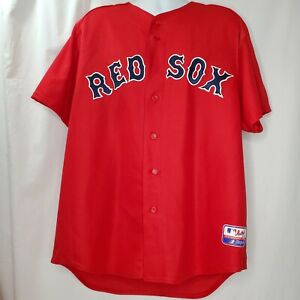 Boston Red Sox Baseball Jersey Red Size XL Button Front Sewn Letters Made In USA