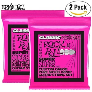2-PACK Ernie Ball 2253 Super Slinky Classic Rock N Roll Guitar Strings 9-42 - Picture 1 of 1