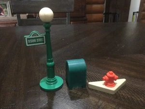 Vintage Fisher Price Sesame Street Lamp Post Fire Hydrant & Mailbox - Picture 1 of 2