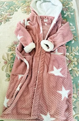 Super fluffy women's pink Anita Madsen dressing gown size 14 - Image 1 of 3