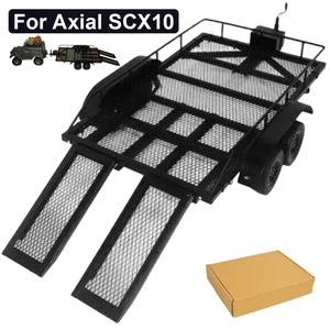 1/10 Scale Black Metal Trailer for RC4WD SCX10 D90 Crawler Truck DIY UK - Picture 1 of 11