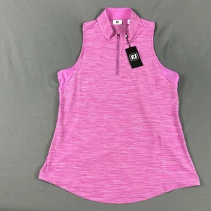 FootJoy Womens Golf Shirt Polo Racerback Space Dye Tank Sleeveless Small Berry - Picture 1 of 4