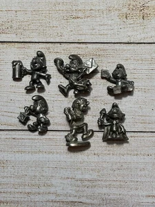 Lote de 6 estatuillas de exhibición raras vintage de peltre de los Pitufos taza de cerveza linterna champiñón - Imagen 1 de 7