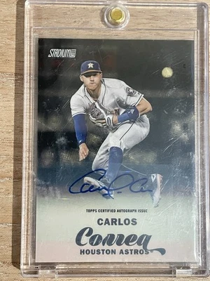 2017 Topps Stadium Club Carlos Correa Superfractor Autograph 1/1 World Series - Image 1 of 3