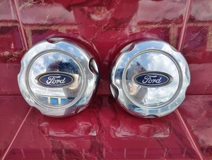 2002-2005 Ford Explorer Wheel Center Caps (2) Factory Chrome OEM # 1L24-1A096-HA - Picture 1 of 15